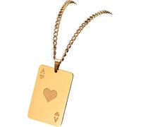 NXNONEPD Accessori Sterling Silver Silver Ace of Spaces Collana per uomini e donne, Lucky Ace of Spades Men Collane giocano a Punk Styles Card Card Neckace Hip Hop, collana da gioco