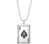 NXNONEPD Accessori Sterling Silver Silver Ace of Spaces Collana per uomini e donne, Lucky Ace of Spades Men Collane giocano a Punk Styles Card Card Neckace Hip Hop, collana da gioco
