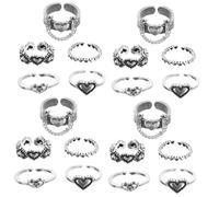 NXNONEPD Anelli cardiaci annati vintage decorazione retrò l'anello anello anello personalizzato anello fresco ornamento anelli freschi non chiuso ad anello decorativo gioiello di dita