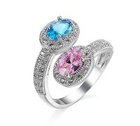 NXNONEPD Anelli CZ Fandoni nuziali placcati in argento, fedi nuziali comfort si adattano all'anello zirconico cubico a due toni tagliata L 1/2-T 1/2