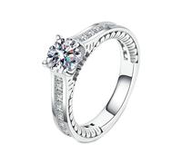 NXNONEPD Anelli di nozze 18K, anelli da matrimonio e anelli a 4 punte con anello da 1ct coltivato da laboratorio