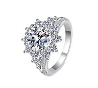 NXNONEPD Anelli per matrimoni Gioielli 18K Bianco, anello di gioielleria nuziale Anello floreale con anelli da 3ct coltivati in laboratorio