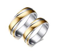 NXNONEPD Anello di coppia abbinati, anelli punk Bicolor Donne, a fette di nozze in acciaio inossidabile San Valentino