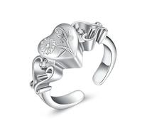 NXNONEPD Anello di cremazione del cuore di girasole per cenere Anelli di urna in acciaio inossidabile Keepsake Oward One Memorial Jewelry Gift per donna ragazza