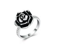 NXNONEPD Anello di cremazione per cenere Anelli di urna di urna di rosa in acciaio inossidabile anelli funebri di fanatico di cenere memoriale per donne rosa