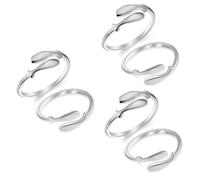 NXNONEPD Anello di dito di pesce piccolo anello di dito in argento pollice a catena smeraldo impilando cerchi solidi con le donne impilabili da donna anelli di pesce anello ad anello aperto