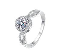 NXNONEPD Anello di fidanzamento anello 18K bianco, anelli da donna Promise Infinity Ring con anelli Diamond da 0,5 CT da laboratorio