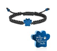 NXNONEPD Bracciale cremazione per cenere Stampa zampa Urna gioielli intrecciati Bracciale regolabile intrecciato Keepsake Pet Cane Cat Ash Holder Cash Reg-Rose