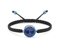 NXNONEPD Bracciale di cremazione dell'albero della vita per cenere rotonde di braccialetti regolabili per l'urna rotonda funerale di gioielli commemorali per le donne color-color