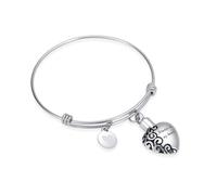 NXNONEPD Bracciale di gioielli cremation per cenere - braccialetti di urna per il cuore in acciaio inossidabile per cenere sempre nel mio cuore memoriale di gioielli, 2