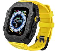 NXNONEPD Carbon Fiber Watch Case Rubber Band，For 9 8 7 6 5 4 SE Replacement，Men Watch Case Straps Clasp Mod Kit，For Iwatch Series 45mm 44mm 49mm Accessories