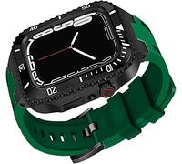 NXNONEPD Ceramics Bezel With Silicone Watch Strap Mod Kit,For Series 8 7 45mm,Modified Set Steel Cover With Band,For iwatch 6 5 4 SE 44mm