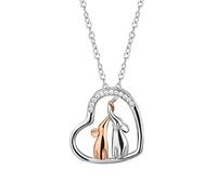 NXNONEPD Ciondolo collana GSZCCZS, cagnolna cutana zirconia cubica doppia elefanti rolo donna alla moda alla moda