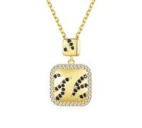 NXNONEPD Collana di gioielli, collana a ciondolo vintage Cavo allungato di zirconia cubica quadrata con una collana promessa a pattern 450mm 450mm