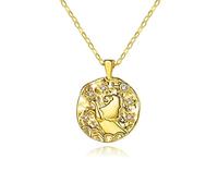 NXNONEPD Collana in metallo, collane da donna cavo allungato forma rotonda zirconia cubica dodici costellazioni progettano collana di anniversario