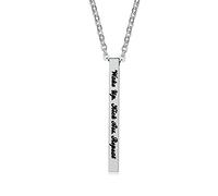 NXNONEPD Collana insolita, Ciondolo per la collana per le donne Wakeup a sospensione verticale in acciaio inossidabile. Collana dell'anniversario di Kickass.peat per le donne