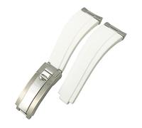 NXNONEPD Curved End Metal Link Rubber Watchband 20mm For Daytona GMT Slide Lock Buckle Submariner Silicone Sport Watch Strap