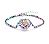 NXNONEPD Elegant Women Cremation Bangle Bangle Memorial Tree Heart Urns per cenere regolabile Regolabile Bangles Gioielli-Rose