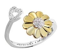 NXNONEPD Gioielli ad anello di girasole per girasole aperti di strass rettificati di gioielli con la moda ad anello femminile