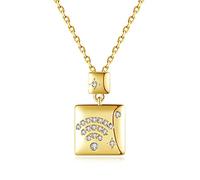 NXNONEPD Gioielli collana, collane a sospensione cavo allungato Cubic Zirconia Design quadrato con simbolo wifi Valentino Day Necklace 450mm