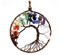 NXNONEPD GSZCCZS Chakra Necklace7 Chakra Stones Crystal necklaces Pendants Natural Stone Tree of Life Pendulum Pendant Necklace for Women Healing Jewelry