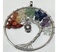 NXNONEPD GSZCCZS Chakra Necklace7 Chakra Stones Crystal necklaces Pendants Natural Stone Tree of Life Pendulum Pendant Necklace for Women Healing Jewelry