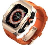 NXNONEPD Hard PC Shockproof Watch Cover Silicone Strap,Compatible with Ultra 49mm 45mm 44mm, Transparent Case Replacement Sport Bands Mod Kit,For Iwatch Series 8/7/6/5/4/SE upgrade