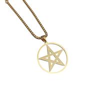 NXNONEPD jewelry New For Trendy 2025 Hip Hop Openwork Pentagram Pendant Necklace For Men Women Fashion Stainless Steel Color Box Chain Necklace Jewelry Gift Jewelry Fashion Accessories Cre
