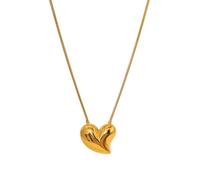 NXNONEPD jewelry New For Trendy 2025 Irregular Heart Pendant Necklace For Women Pvd 18K Plated Glossy Waterproof High Trendy Jewelry Fashion Accessories Creative Gift jewelry