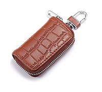NXNONEPD Leather Crocodile Pattern Portable Key Ring Handbag Butler Wallet Women's Bag Large Capacity Key Chain Case Storage Bag (B, Size
