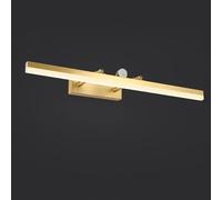 NXNONEPD Modern Brass Vanity Mirror Lamp Linear Bathroom Vanity Wall Sconce with Switch Motion Sensor Nordic Golden Long Strip Wall Lamp for Powder Room(58CM)