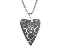 NXNONEPD Necklace Mens Cross Silver Cross personalizzato Ouija Triple Moon Witchcraft Pentagram Totem per uomini Donne gioielli il regalo