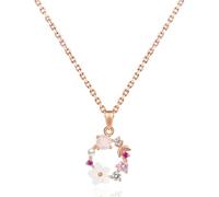 NXNONEPD necklace Sterling Silver Chain,Flower Rose for Women Wreath Zircon Pendant Dainty Trendy Choker Chain Jewelry Her Girls Couples