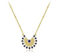 NXNONEPD necklace Sterling Silver Necklace, For Women Elegant Zircon Natural Lapis Lazuli Pendant Vintage Ethnic Style Necklaces Gift Jewelry Girls