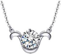 NXNONEPD necklace Sterling Silver Necklace, For Women Zodiac Signs Zircon Aries Pendant Elegant Gift Jewelry Girls