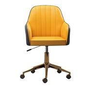 NXNONEPD Sedia da scrivania ergonomica per ufficio a casa con sedile curvo sgabello da sgabello a 360 ° ruote girevoli altezza sedile in vetro a faux rosa regolabile