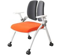 NXNONEPD Sedia da ufficio pieghevole portatile con doppia schiena e ruote ergonomiche per lo studio o la formazione grigia 53 * 58 * 86 cm