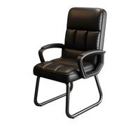 NXNONEPD Sedia per uffici stazionari in pelle grigia con comode armi imbottite e base solida per l'area della reception Conference Home Office e camera da letto
