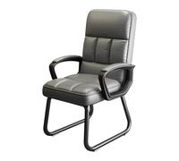 NXNONEPD Sedia per uffici stazionari in pelle grigia con comode armi imbottite e base solida per l'area della reception Conference Home Office e camera da letto