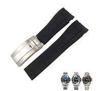 NXNONEPD Sostituzione della fascia da orologio in gomma in silicone da 21 mm per Deepsea Sea-Dweller 126660 Blu Black Diving Sport Band Strumenti gratuiti (,)