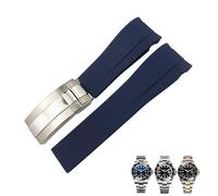 NXNONEPD Sostituzione della fascia da orologio in gomma in silicone da 21 mm per Deepsea Sea-Dweller 126660 Blu Black Diving Sport Band Strumenti gratuiti (,)