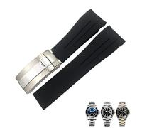 NXNONEPD Sostituzione della fascia da orologio in gomma in silicone da 21 mm per Deepsea Sea-Dweller 126660 Blu Black Diving Sport Band Strumenti gratuiti (,)