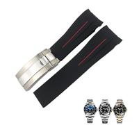 NXNONEPD Sostituzione della fascia da orologio in gomma in silicone da 21 mm per Deepsea Sea-Dweller 126660 Blu Black Diving Sport Band Strumenti gratuiti (,)