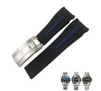 NXNONEPD Sostituzione della fascia da orologio in gomma in silicone da 21 mm per Deepsea Sea-Dweller 126660 Blu Black Diving Sport Band Strumenti gratuiti (,)