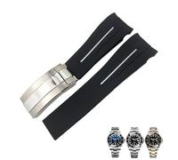 NXNONEPD Sostituzione della fascia da orologio in gomma in silicone da 21 mm per Deepsea Sea-Dweller 126660 Blu Black Diving Sport Band Strumenti gratuiti (,)