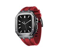 NXNONEPD Stainless Case+Bands For 45mm 44mm Series 7/6/SE/5/4, Silicone Strap Metal Case For Men Women