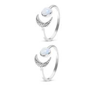 NXNONEPD Sun Moon Ring the Ring Rings per gli anelli per il compleanno per adolescenti il suo anello aperto per le donne anelli estetici anello luna per le donne anelli Moon regolabili Silver