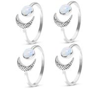 NXNONEPD Sun Moon Ring the Ring Rings per gli anelli per il compleanno per adolescenti il suo anello aperto per le donne anelli estetici anello luna per le donne anelli Moon regolabili Silver