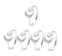 NXNONEPD Sun Moon Ring the Ring Rings per gli anelli per il compleanno per adolescenti il suo anello aperto per le donne anelli estetici anello luna per le donne anelli Moon regolabili Silver