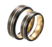 NXNONEPD Women Rings Trendy, Groove Promise Rings Coppie, anello di promessa in acciaio inossidabile abbinata per l'anniversario